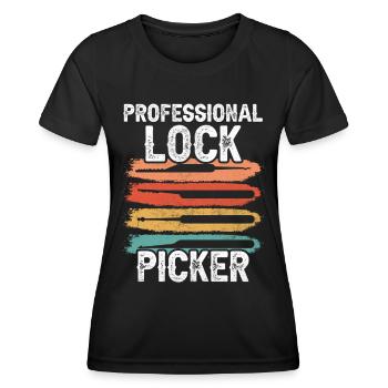 Professioneller Schlossknacker Lock Picker Knacken - Frauen Funktions-T-Shirt - Schwarz - Vorne - AI Model Female 172 light (172cm)