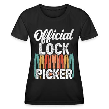 Official Lock Cracker Lock Picker Lock - Women's Functional T-Shirt - black - Front - AI Model Female 172 light (172cm)