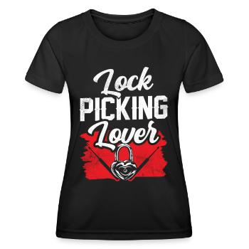 Crochetage de serrure Amant Cracker Lock Cracking - T-shirt sport Femme - noir - Devant - AI Model Female 172 light (172cm)
