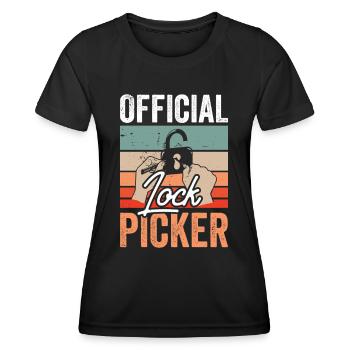 Official Lock Cracker Lock Picker Lock - Women's Functional T-Shirt - black - Front - AI Model Female 172 light (172cm)