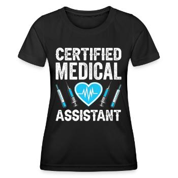 Assistant médical Profession Médicale - T-shirt sport Femme - noir - Devant - AI Model Female 172 light (172cm)