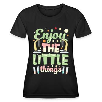 Enjoy the little things Microscopes Microscope - Women's Functional T-Shirt - black - Front - AI Model Female 172 light (172cm)
