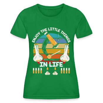 Profitez des petites choses de la vie Microscope - T-shirt sport Femme - vert - Devant - AI Model Female 172 dark (172cm)