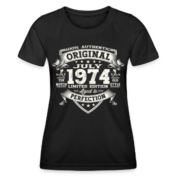 49th Birthday Man Original July Vintage 1974 - Women's Functional T-Shirt - black - Front - AI Model Female 172 light (172cm)