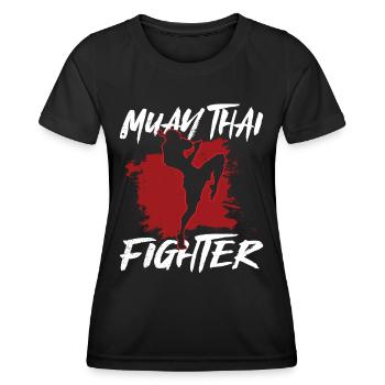 Muay Thai Kämpfer Kampf Kampfkunst Kampfsport - Frauen Funktions-T-Shirt - Schwarz - Vorne - AI Model Female 172 light (172cm)
