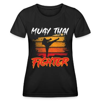 Muay Thai combattants arts martiaux arts martiaux arts martiaux - T-shirt sport Femme - noir - Devant - AI Model Female 172 light (172cm)