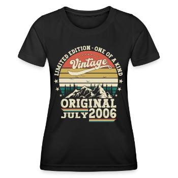 17th Birthday Man Original July Vintage 2006 - Women's Functional T-Shirt - black - Front - AI Model Female 172 light (172cm)