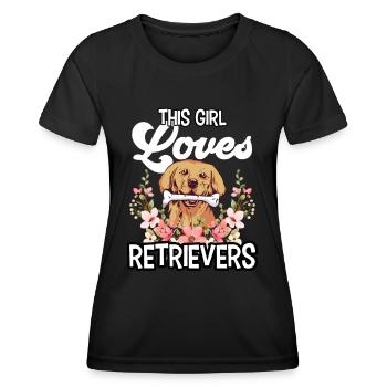 This Girl Loves Retriever Retrievers Dog - Women's Functional T-Shirt - black - Front - AI Model Female 172 light (172cm)