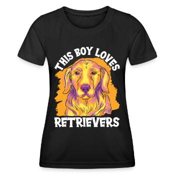This Boy Loves Retriever Retrievers Dog - Women's Functional T-Shirt - black - Front - AI Model Female 172 light (172cm)