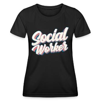 Travailleur social Travailleur social Profession de travailleur social - T-shirt sport Femme - noir - Devant - AI Model Female 172 light (172cm)