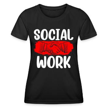 Travail social Travail social Profession de travailleur social - T-shirt sport Femme - noir - Devant - AI Model Female 172 light (172cm)