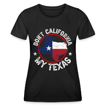 California Texas Dictons fiers Texans Texans - T-shirt sport Femme - noir - Devant - AI Model Female 172 light (172cm)