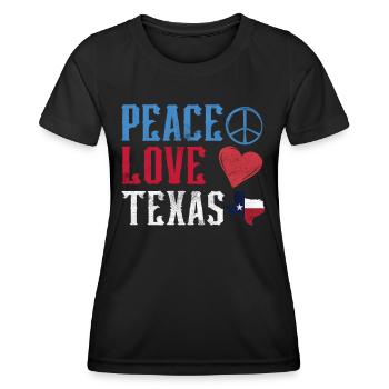 Peace Love Texas Texan Texan Pride - T-shirt sport Femme - noir - Devant - AI Model Female 172 light (172cm)