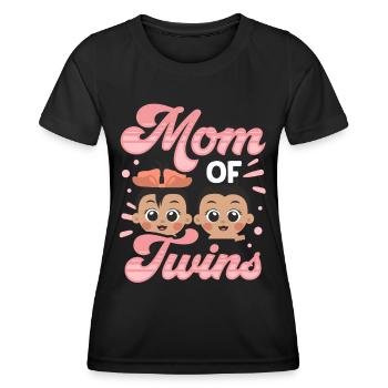 Mutter Von Zwillingen Zwillinge Zwilling Humor - Frauen Funktions-T-Shirt - Schwarz - Vorne - AI Model Female 172 light (172cm)