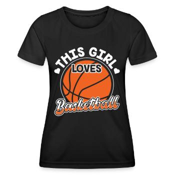 Cette fille aime le basketteur - T-shirt sport Femme - noir - Devant - AI Model Female 172 light (172cm)