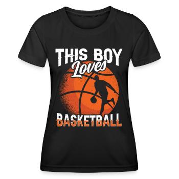 Ce garçon aime le basketteur - T-shirt sport Femme - noir - Devant - AI Model Female 172 light (172cm)