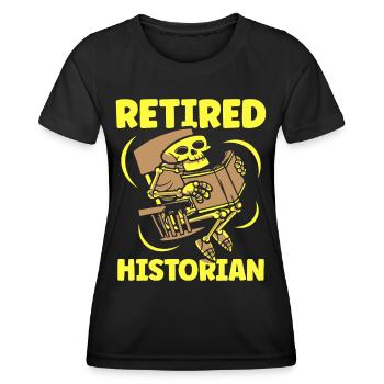 Historien à la retraite Histoire Histoire Profession - T-shirt sport Femme - noir - Devant - AI Model Female 172 light (172cm)