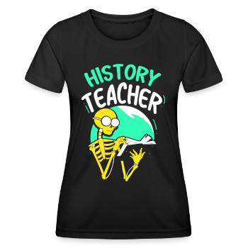 Professeur d’histoire Professeur d’histoire Profession de professeur - T-shirt sport Femme - noir - Devant - AI Model Female 172 light (172cm)