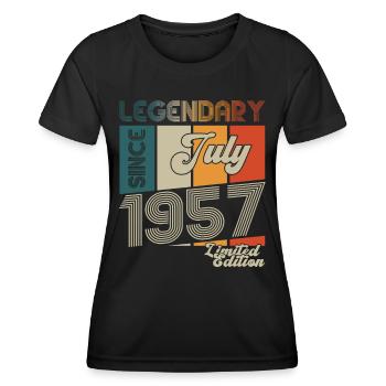 66th Birthday Man Born In July Born 1957 - Women's Functional T-Shirt - black - Front - AI Model Female 172 light (172cm)
