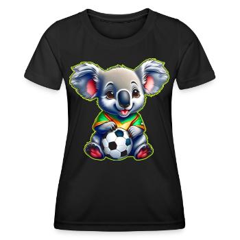 Cute Koala Bear with Soccer Ball - Women's Functional T-Shirt - black - Front - AI Model Female 172 light (172cm)