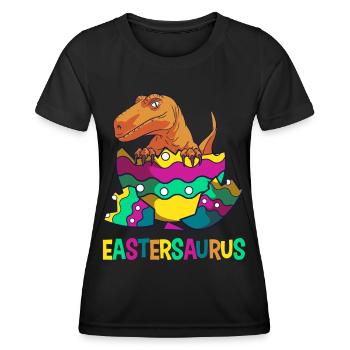 Eastersaurus Ostern T-Rex Dinosaurier Osterhase - Frauen Funktions-T-Shirt - Schwarz - Vorne - AI Model Female 172 light (172cm)
