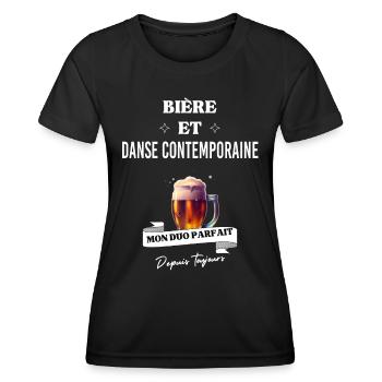 Bière Mon duo parfait depuis danse contemporaine - T-shirt sport Femme - noir - Devant - AI Model Female 172 light (172cm)