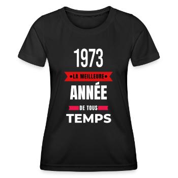 La meilleure année de tous les temps 1973 - T-shirt sport Femme - noir - Devant - AI Model Female 172 light (172cm)