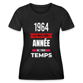 La meilleure année de tous les temps 1964 - T-shirt sport Femme - noir - Devant - AI Model Female 172 light (172cm)