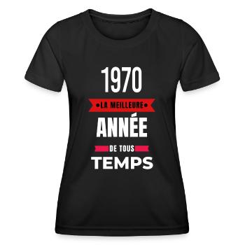 La meilleure année de tous les temps 1970 - T-shirt sport Femme - noir - Devant - AI Model Female 172 light (172cm)