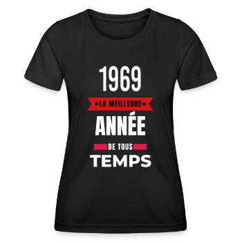 La meilleure année de tous les temps 1969 - T-shirt sport Femme - noir - Devant - AI Model Female 172 light (172cm)