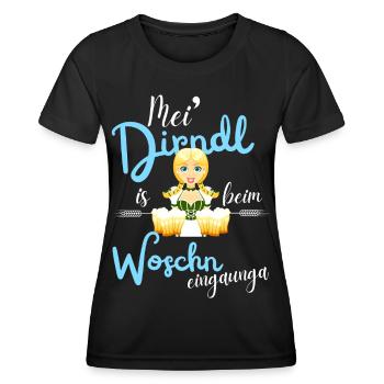 Dirndl Ersatz - Frauen Funktions-T-Shirt - Schwarz - Vorne - AI Model Female 172 light (172cm)