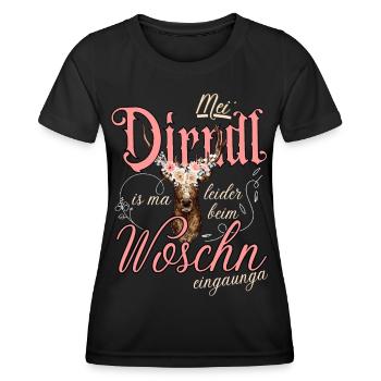 Dirndl Ersatz Shirt - Frauen Funktions-T-Shirt - Schwarz - Vorne - AI Model Female 172 light (172cm)