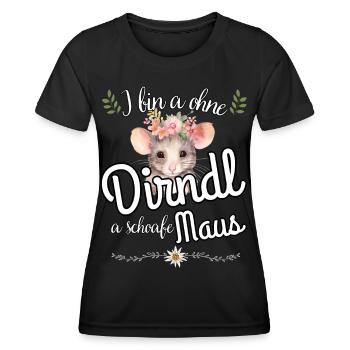 Dirndl Ersatz mit lustigem Spruch - Frauen Funktions-T-Shirt - Schwarz - Vorne - AI Model Female 172 light (172cm)
