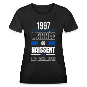L'année où naissent les meilleurs 1997 - T-shirt sport Femme - noir - Devant - AI Model Female 172 light (172cm)