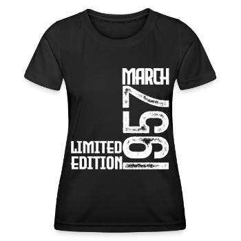 March 1957 Anniversary Gift. March 1957. March - Women's Functional T-Shirt - black - Front - AI Model Female 172 light (172cm)