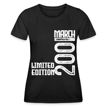 March 2001 Birthday Gift. March 2001. March - Women's Functional T-Shirt - black - Front - AI Model Female 172 light (172cm)