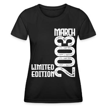 Birthday Gift March 2003. March 2003. March - Women's Functional T-Shirt - black - Front - AI Model Female 172 light (172cm)