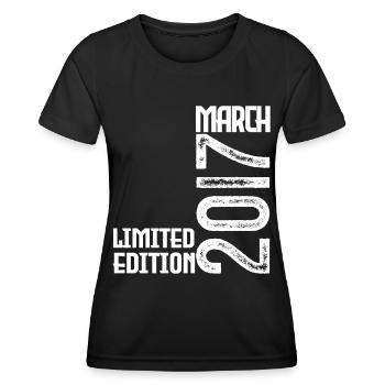 March 2017 Birthday Gift. March 2017. March - Women's Functional T-Shirt - black - Front - AI Model Female 172 light (172cm)