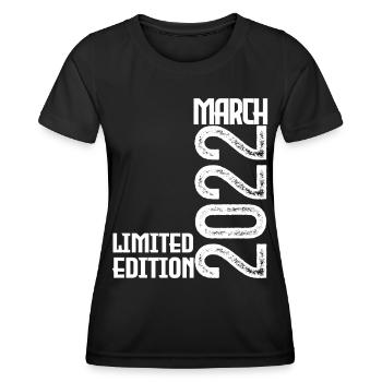March 2022 Birthday Gift. March 2022. March - Women's Functional T-Shirt - black - Front - AI Model Female 172 light (172cm)