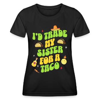 Taco - T-shirt sport Femme - noir - Devant - AI Model Female 172 light (172cm)