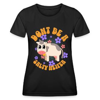 Vache Vaches - T-shirt sport Femme - noir - Devant - AI Model Female 172 light (172cm)