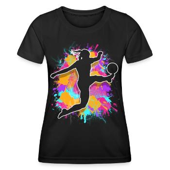 Female Soccer Soccer Women's Soccer - Women's Functional T-Shirt - black - Front - AI Model Female 172 light (172cm)
