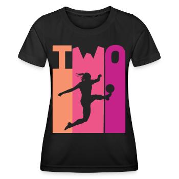 2nd Birthday Women's Soccer Soccer Female Soccer Player - Women's Functional T-Shirt - black - Front - AI Model Female 172 light (172cm)