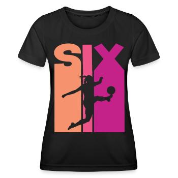 6th Birthday Women's Soccer Soccer Player Soccer - Women's Functional T-Shirt - black - Front - AI Model Female 172 light (172cm)
