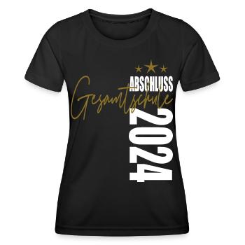 Abschluss 2024 Gesamtschule - Frauen Funktions-T-Shirt - Schwarz - Vorne - AI Model Female 172 light (172cm)