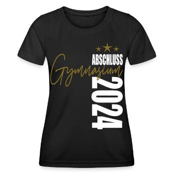 Abschluss Gymnasium 2024 - Frauen Funktions-T-Shirt - Schwarz - Vorne - AI Model Female 172 light (172cm)