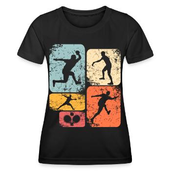 Ping-pong - T-shirt sport Femme - noir - Devant - AI Model Female 172 light (172cm)