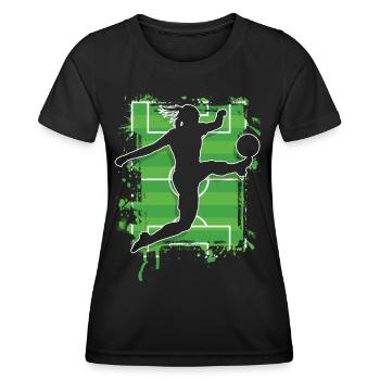Soccer féminin Soccer féminin Football féminin Soccer féminin - T-shirt sport Femme - noir - Devant - AI Model Female 172 light (172cm)