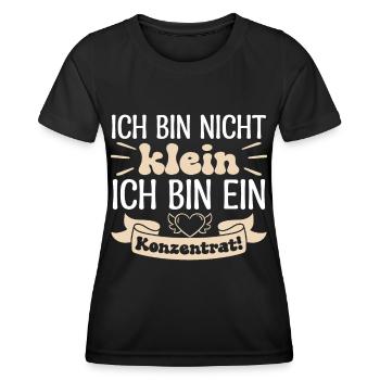 Ich bin nicht klein Ich bin ein Konzentrat! - Frauen Funktions-T-Shirt - Schwarz - Vorne - AI Model Female 172 light (172cm)