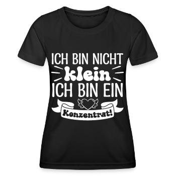 Ich bin nicht klein Ich bin ein Konzentrat! - Frauen Funktions-T-Shirt - Schwarz - Vorne - AI Model Female 172 light (172cm)